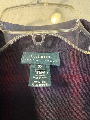 Camisa a Cuadros Lauren Ralph Lauren Tartán Abotonada Preppy | Negra Roja 3XL - Imagen 3 de 7