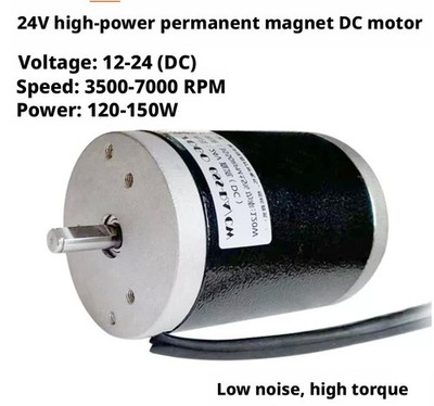 DC Bead Lathe Motor, High Torque Low Noise Double Ball Bearing D-Shaft Motor