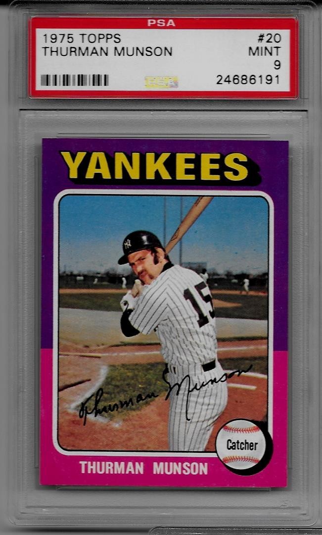 1975 Topps #20 Thurman Munson PSA 9 Mint Yankees