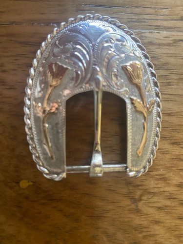 VOGT Silver 1/10 10K Gold 3 piece Belt Buckle Set Vintage  RARE - Bild 2 von 18