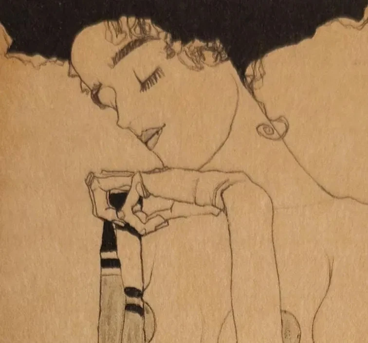 Litografía Egon Schiele "Retrato de Gerti Schiele" edición limitada, firmada y adormecida Foto 3 de 4