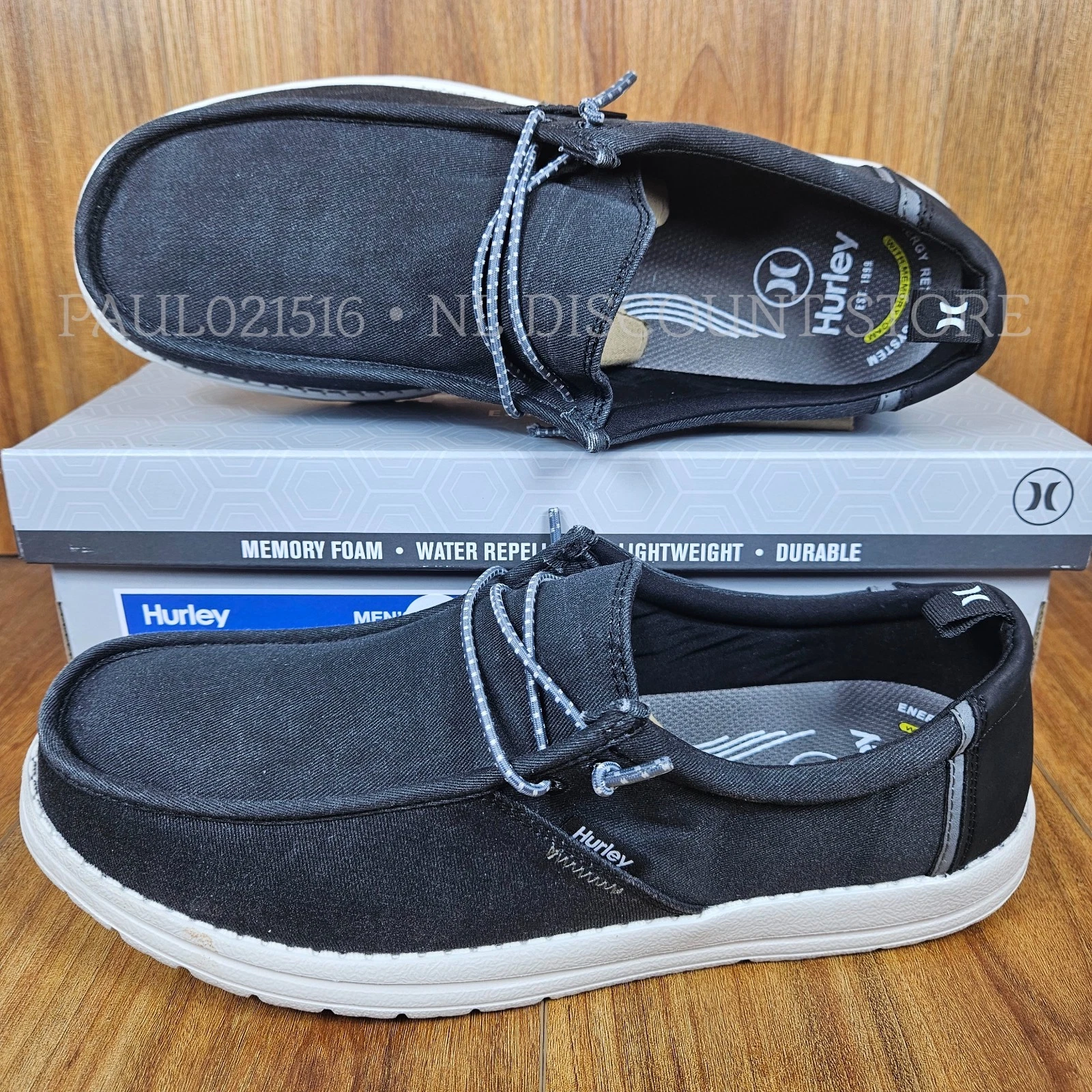 HURLEY Men's Laguna Bungee Memory Foam Canvas Shoes ~ Black ~ Various Sizes
Opens in a new window or