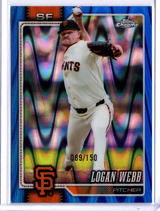 2026 Topps Chrome Logan Webb Blue RayWave Refractor #/150 San Francisco Giants