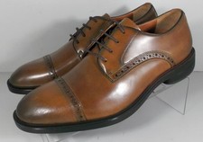 158046 SP50 RONAN CAP TOE MEN'S SHOES 9 M TAN LEATHER LACE UP JOHNSTON MURPHY