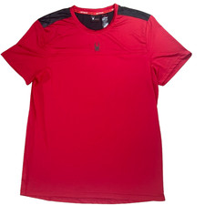 Spyder Active ProWEB Mens Large Performance T Shirt Red Short Sleeve Center Logo