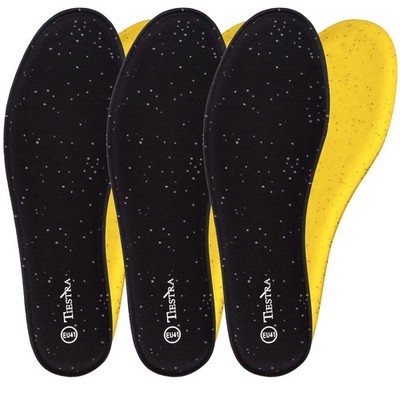TIESTRA 3 Pair - Men's Memory Foam Insoles, Replacement Insoles for Running Shoe