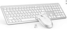 Wireless Keyboard and Mouse Combo - Full Size Slim Thin Wireless Keyboard Mouse