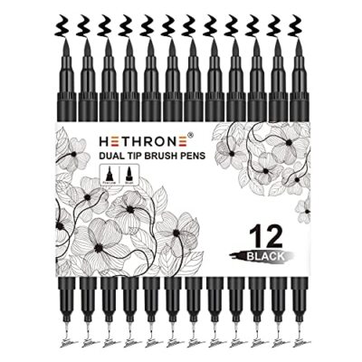 Black Markers for Drawing - Marker Pens Brush Pens for Artists Felt Tip Pens ...