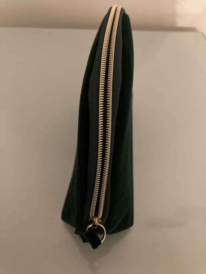 Nuxe Dark Green Faux Velvet Make Up Toiletry Bag eBay