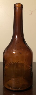 Vintage The Christian Brothers of California Amber Glass 4/5 Quart Liquor Bottle