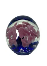 Joe St Clair PINK TRUMPET LILY Paperweight Large 3.5" Tall