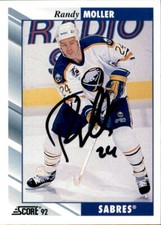 Randy Moller Signed Auto 1992-93 Score card Buffalo Sabres