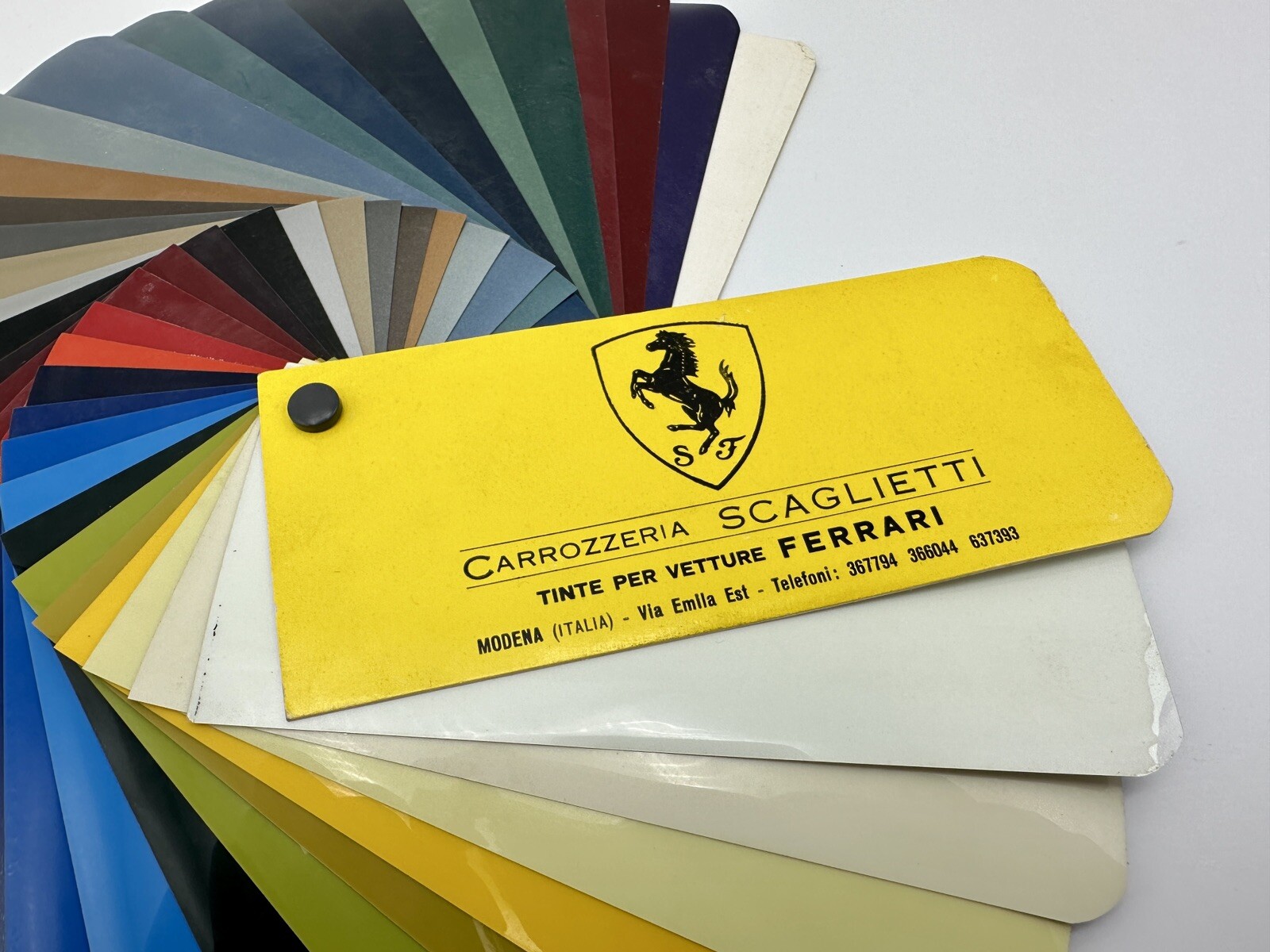 FERRARI CARROZZERIA SCAGLIETTI COLOR RANGE PAINT SAMPLE SWATCH