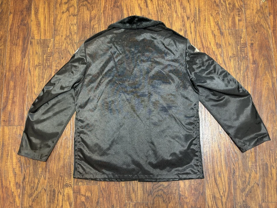 Chaqueta de Colección 1986 El Paso Co Sheriff Posse Marrón Azul Piel Tufnyl Cremallera Completa Foto 3 de 4