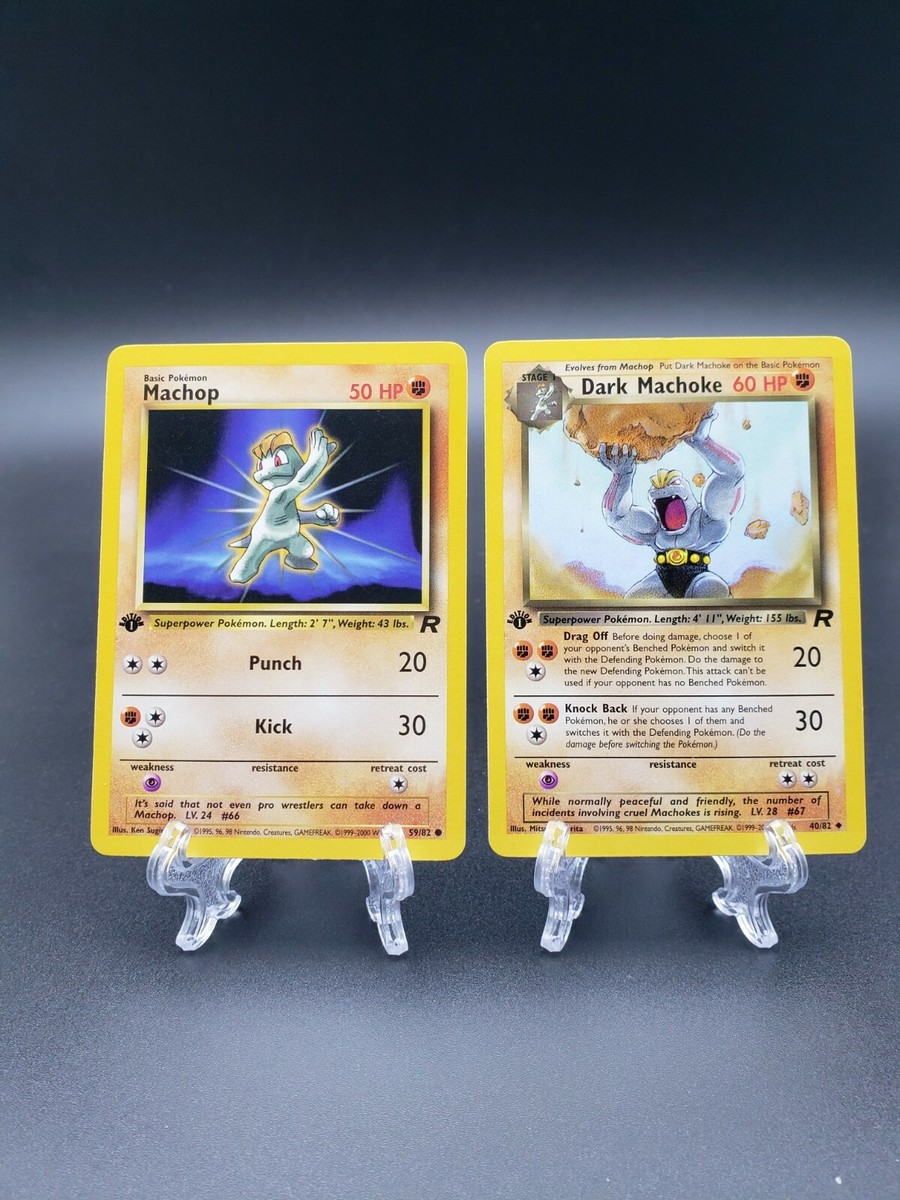 first edition machoke pokemon card Pokemon TCG 1st Edition Machop & Dark Machoke Team Rocket Non-Holo