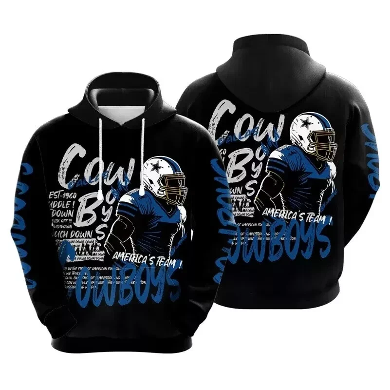 Dallas Team Jacket Mens Pullover Hoodie Casual Hooded Sweatshirts