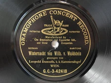 78rpm LEOPOLD DEMUTH sings WINTERNACHT (WALDSTEIN) - RARE G&T Vienna 1905