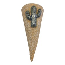 Small Cone Shaped Wall Pocket w Cactus