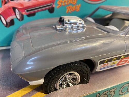 Vtg 63 Split Window Corvette 9" Tim Mee Toy Car Silver PROCESSED PLASTIC CO NOS - Picture 3 of 5