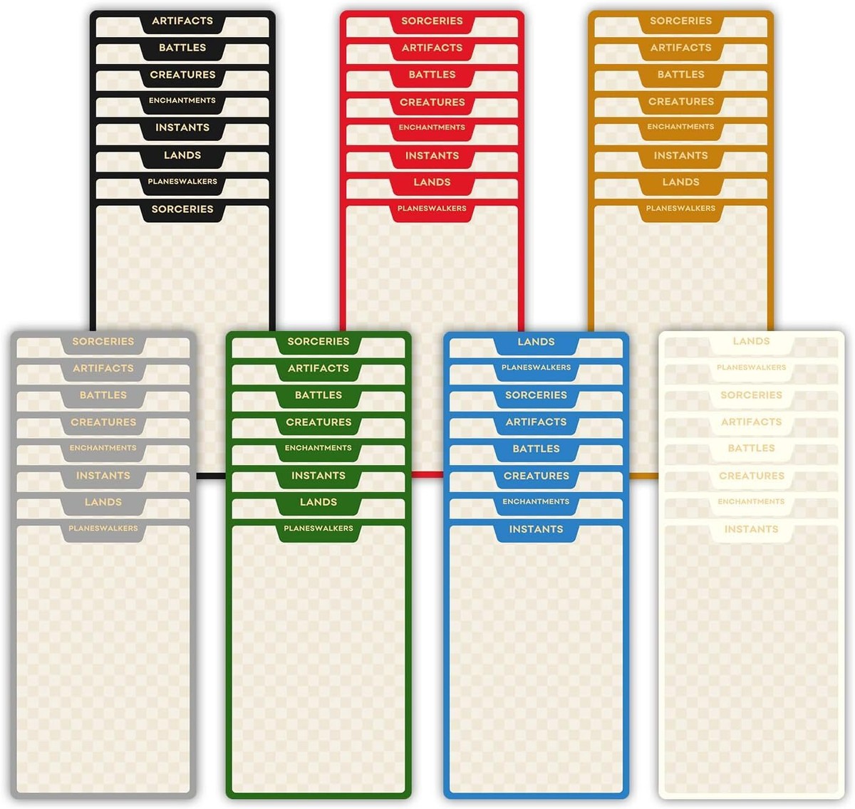 mtg card organization Set Organizers: 180 cards for organizing your collection by set  The Adventurer's Press My Magic the Gathering Storage