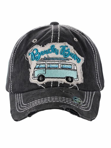 Ceci® Womens Baseball Cap 'Beach Bum' Distressed Vintage Embroidered Hat - Picture 7 of 25