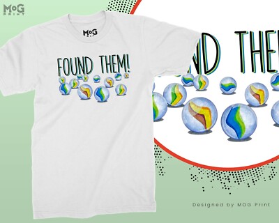Found Them Marbles T-Shirt lustig Retro Marmor Tee Geschenk für Kinder Männer Frauen
