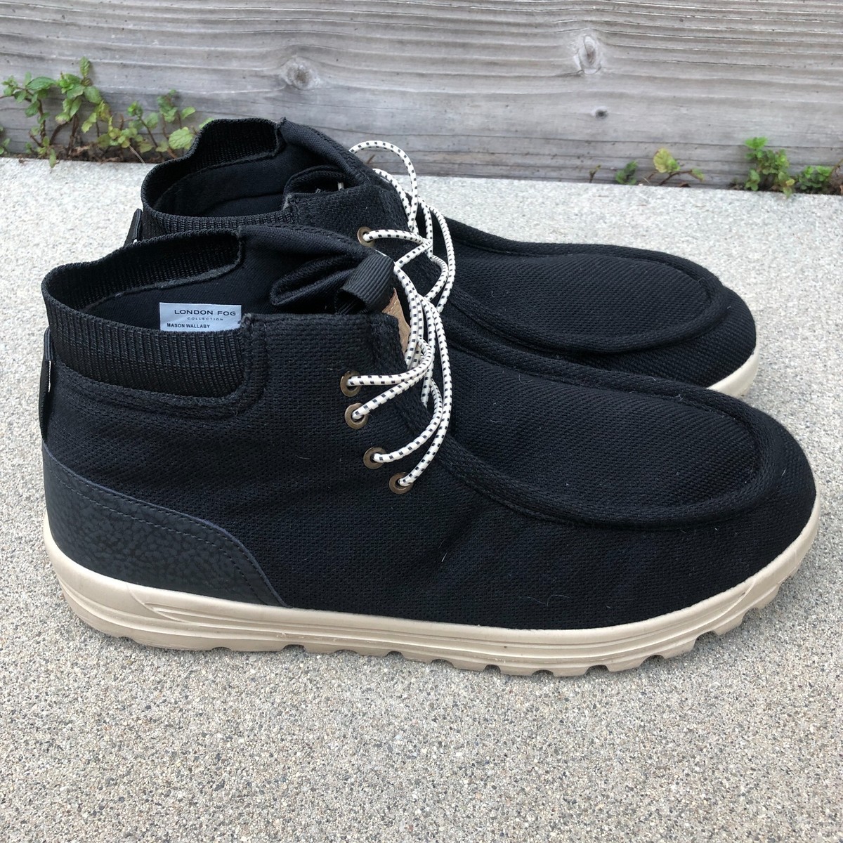 LONDON FOG Mason Wallaby Boots Shoes 12 M Men's Black Lace Up