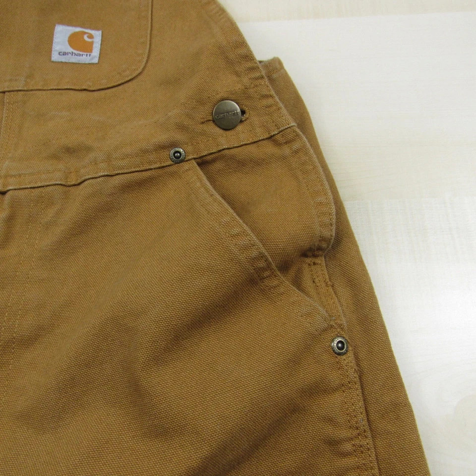 Mono Carhartt Niñas 10x20 Marrón Pato Lona Babero Ropa de Trabajo Exterior Foto 4 de 4