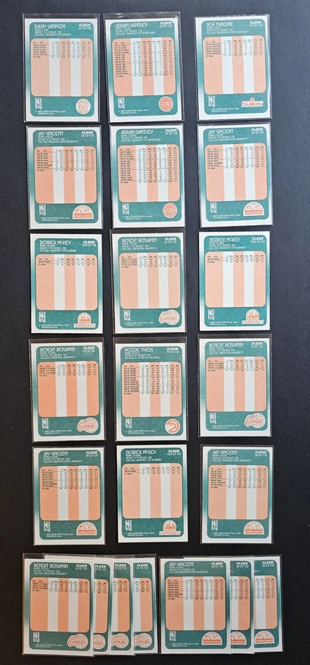 Fleer Set Break 1988-89 Jeff Malone Ralph Sampson Jay Vincent N0 Michael Jordan Foto 3 de 4