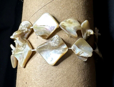 Two Abalone Stretch Bracelets Ocean Beach Nautical Marine Sea Ears Jewelry Gift