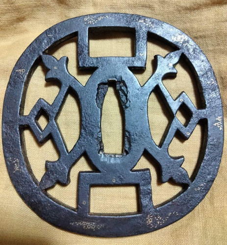 Japanese Tsuba Higo sukashi Sword Guard Katana Samurai Edo From Japan