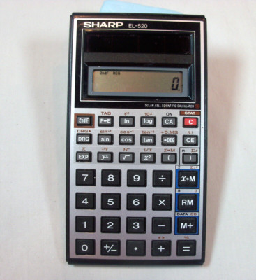 Sharp Vintage Calculator Model EL-520 -- Solar Scientific