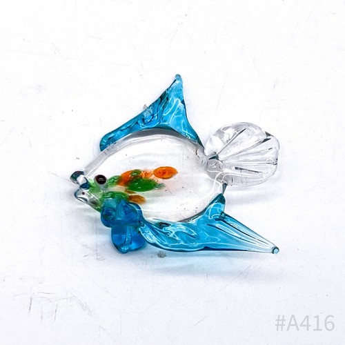 Vintage Glas Figur Fisch Skulptur Dekorglas Glasfigur Handarbeit | Grün - Picture 6 of 16