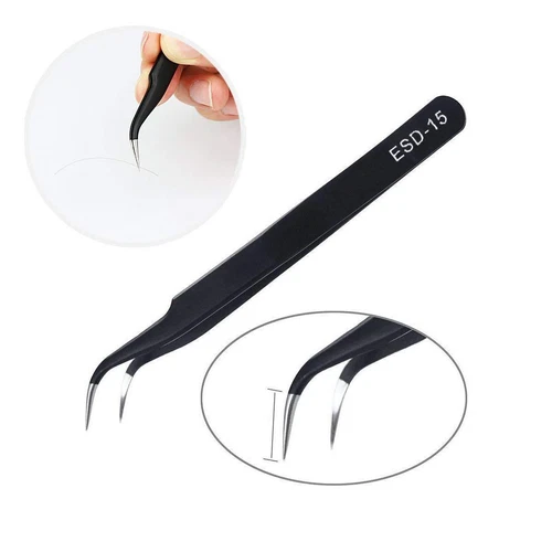 10-Type ESD Anti-static Tweezers Kit for Electronics Repair – Precision Tips - Picture 8 of 11