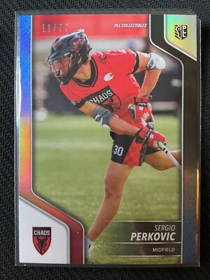 Sergio Perkovic 2024 Premier Lacrosse League PLL Blue Parallel Card #11/77