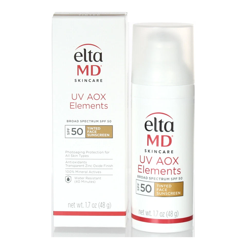 Elta MD UV AOX Elements Broad Spectrum SPF 50 Tinted 1.7oz/48g NEW IN BOX