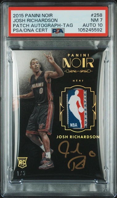 2015-16 Panini Noir Josh Richardson RC ROOKIE LOGOMAN JERSEY PATCH AUTO # 1/5