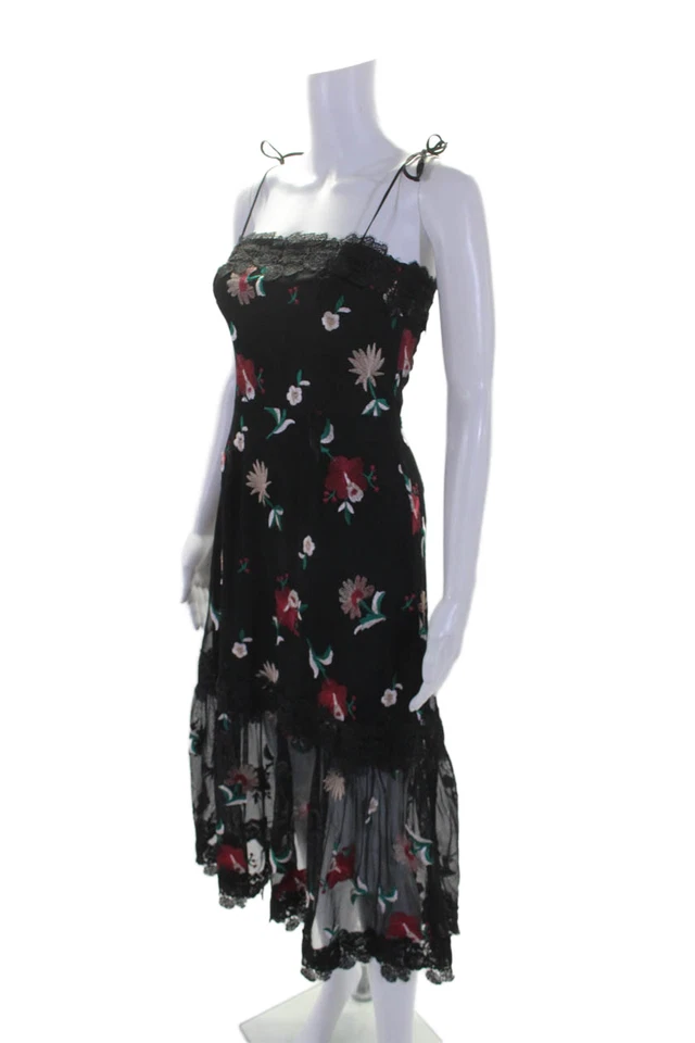 Maxi Vestido BB Dakota Para Mujer Estampado Floral Sin Mangas Línea A Negro Talla 0 Foto 2 de 4