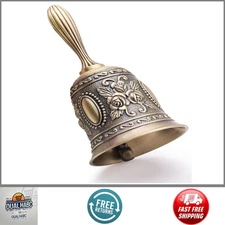 Vintage Brass Hand Bell Loud Call Bell for Dinner Bedside Wedding Christmas