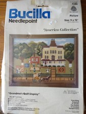 Bucilla Needlepoint Kit 4386-Grandma's Quilt Display-vintage