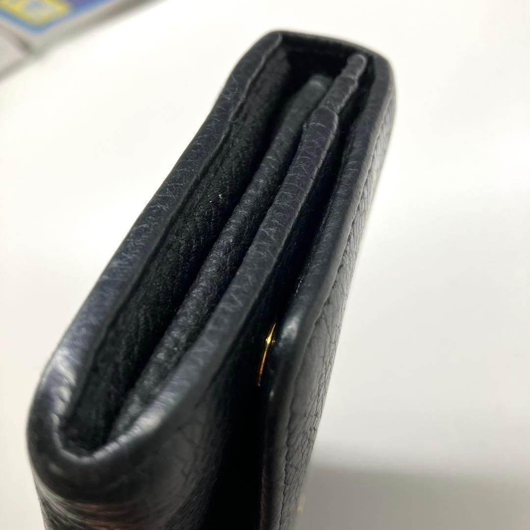 PRADA Saffiano Leather Long Bifold Wallet Purse Black Nero 7.3x3.5" Authentic thumbnail 11