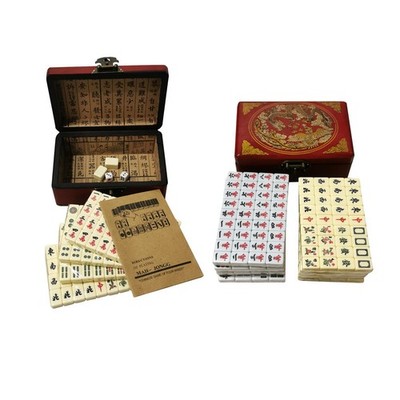 Traditionelles Mini-Mahjong-Set mit Box, Spiel für Freunde, Familienspiel,