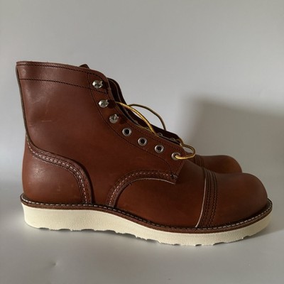 Red Wing $349 Mens 9.5 Oro Brown Leather Iron Ranger Cap Toe Lace