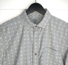 Kuhl Mens Large Shirt Tapered Fit Short Sleeve Button Front Gray Outdoors Nylon