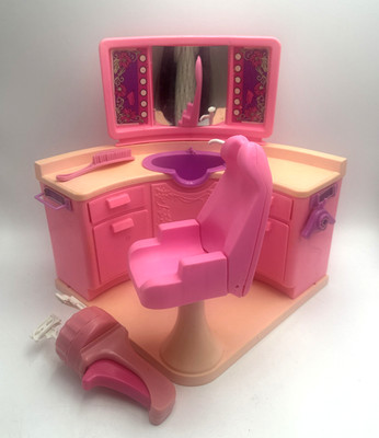 Vintage Mattel Barbie Beauty Salon Playset 4839 Incomplete +Twirly Curls Braider