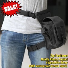 Black Military Tactical Drop Leg Bag Pack Pouch Waist Belt Motorcycle Waterproof