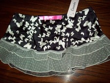 NWT CASSANDRA STRETCH SATIN w LACE FLIRT SKIRT 69805 BFY BUTTERFLY BLK M