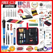 60W Adjustable Soldering Iron Kit - 21-in-1 Complete Toolset for DIY Enthusiasts