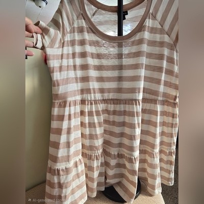 Torrid Beige Ivory Striped Tunic Top Plus Size 2X