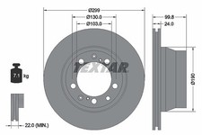 2x TEXTAR Bremsscheibe Hinterachse für PORSCHE